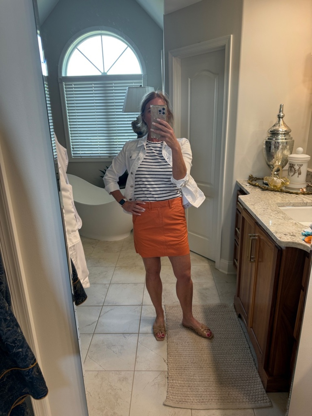 G1 Orange Mini Skirt Resort Preppy Casual Size 4